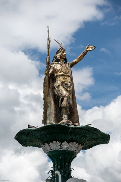 Inca statue at Plaza de Armas de Cusco, Cusco, 2023