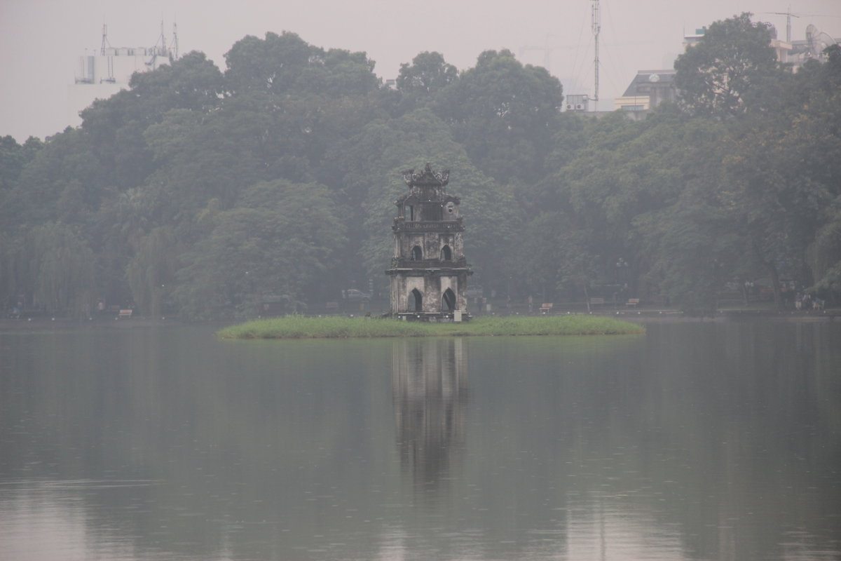 Tortoise Tower in Hoan Kiem Lake, Hanoi, Vietnam, 2012