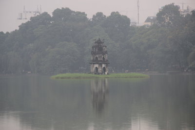 Tortoise Tower in Hoan Kiem Lake, Hanoi, 2012