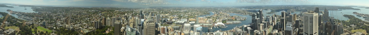 The panorama view of Sydney city from Sydney Tower, Sydney, Australia, 2019