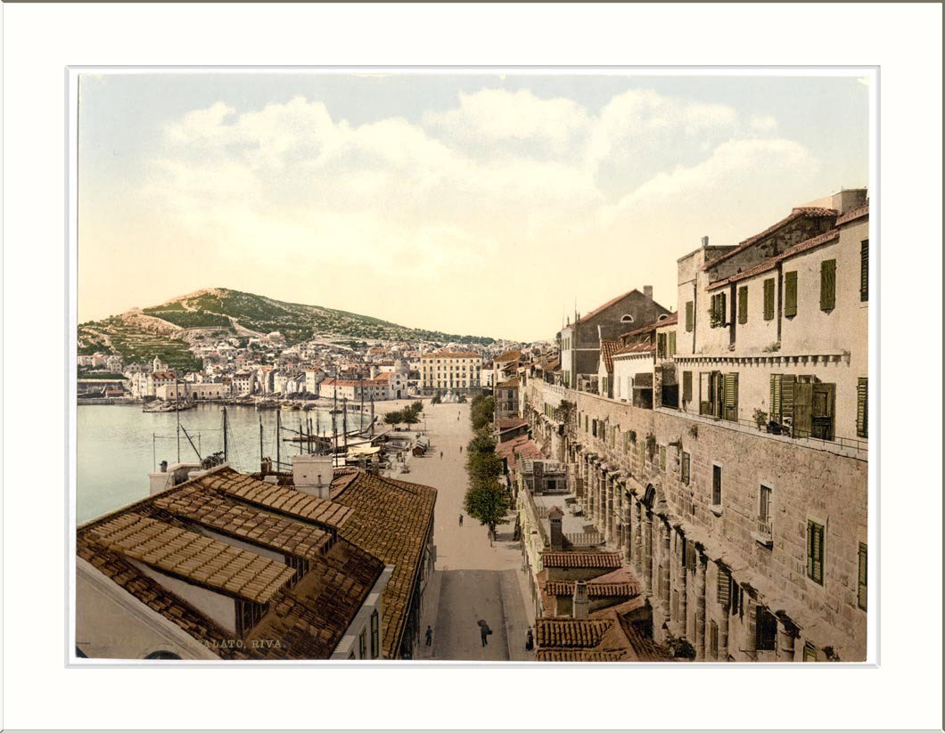 The waterfront (Riva) of Spalato, Split, Croatia, 1895