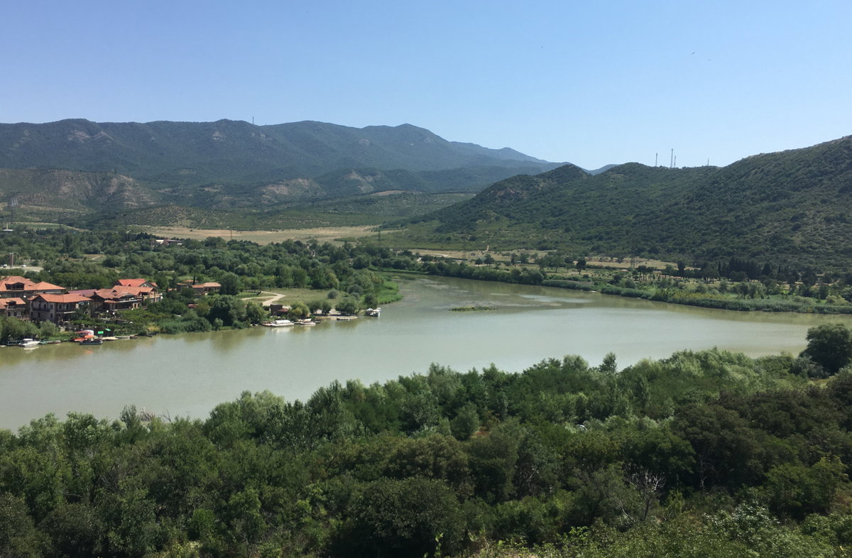 View of Mtskheta from Armaztsikhe-Bagineti archaeological site 03, Mtskheta, Georgia, 2021