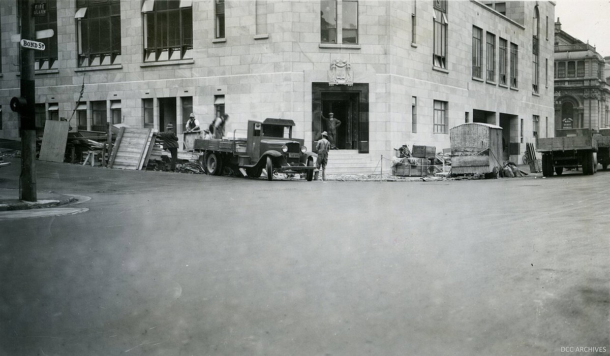 Chief Post Office Dunedin construction, Dunedin, New Zealand, 1937