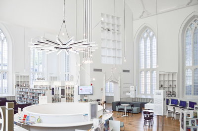 White library tall windows (Unsplash), Quebec City, 2016