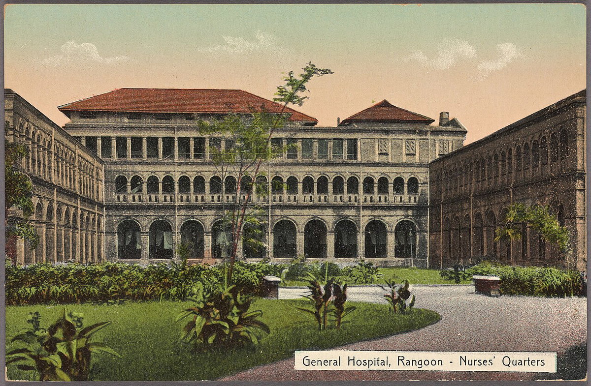 General Hospital, Rangoon-nurses' quarters (NYPL Hades-2359584-4044348), Yangon, Myanmar, 1910