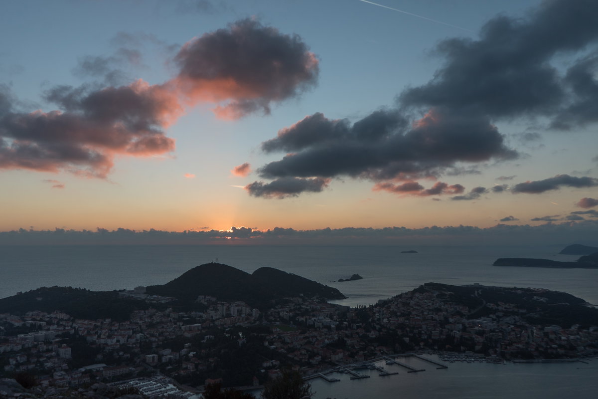 Sunset over Dubrovnik seen from Srđ, Dubrovnik, Croatia, 2021