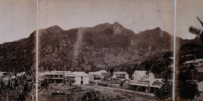 EU: Levuka, Fiji: panoramic view: section two. Photograph, ca. (1880), Levuka, 1880