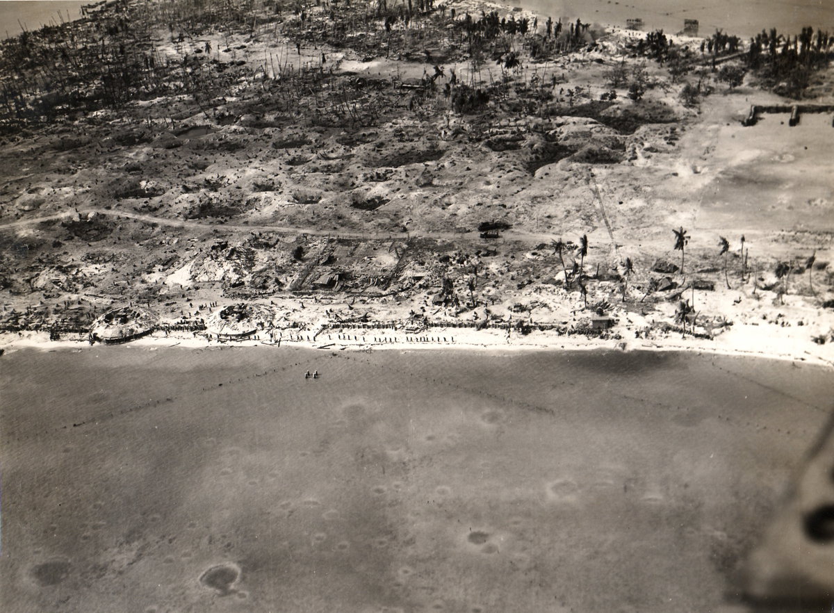 Tarawa aerial view, Betio, Kiribati, 1943