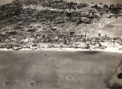 Tarawa aerial view, Betio, 1943
