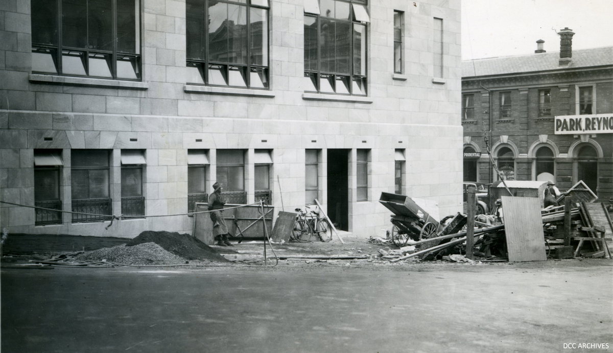 Chief Post Office Dunedin construction, Dunedin, New Zealand, 1937