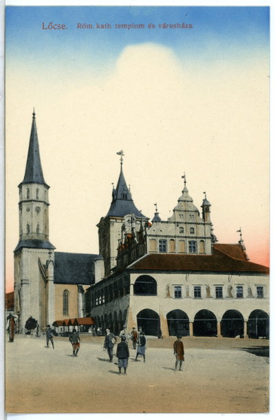 kath. templom es varoshaza, Levoča, 1911
