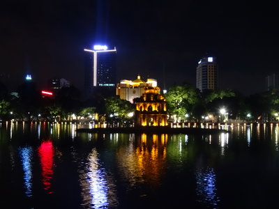 Turtle Tower at night, Hanoi, 2018