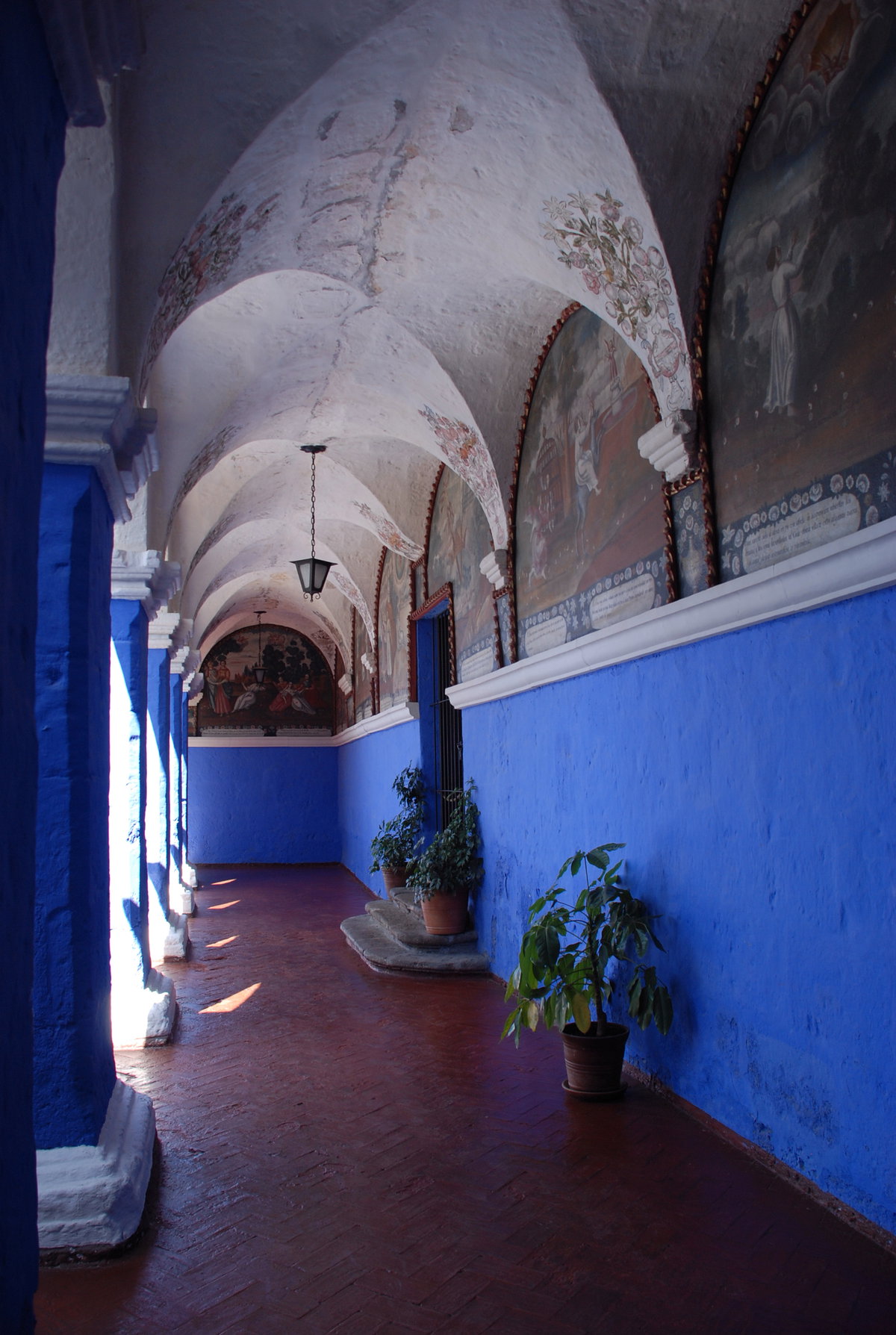 ARE - Blue corridor in Santa Catalina Monastery, Arequipa, Peru, Arequipa, Peru, 2013