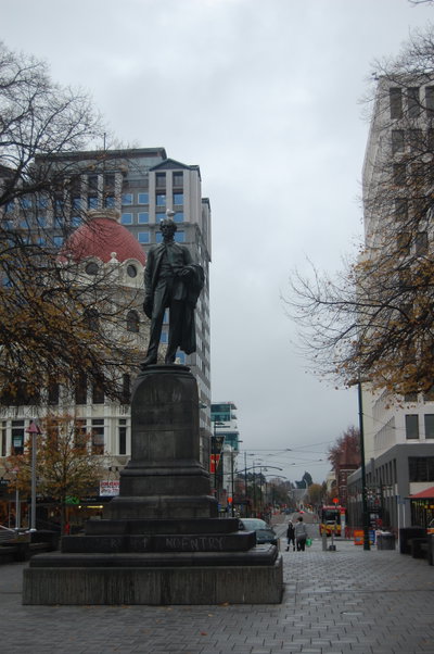 Cathedral Square and Statue of John Robert Godley in Christchurch, Christchurch, 2010