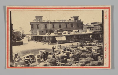 Two Story Building with One Story Flat Roofed Building in Front, Lima MET, Lima, 1862
