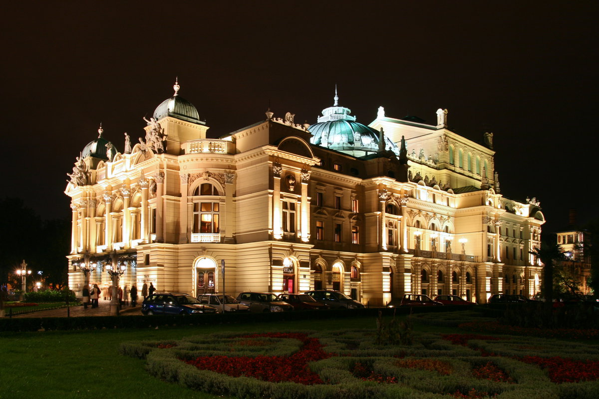 Kraków - Juliusz Słowacki Theatre by night 01, Kraków, Poland, 2008