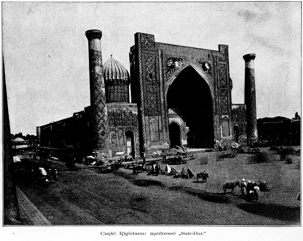 Część Registanu medressé Szir-Dar, Samarkand, Uzbekistan, 1895