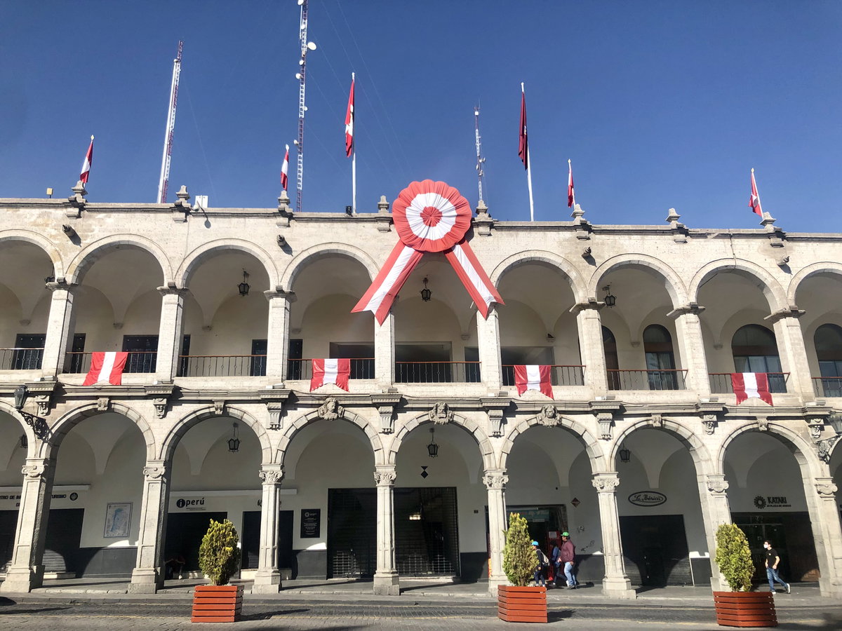 Plaza decorada ( Arequipa), Arequipa, Peru, 2022
