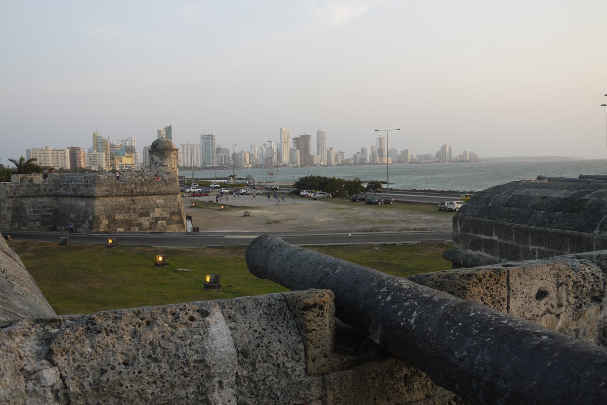 Cartagena skyline from the city walls, Cartagena, Colombia, 2014
