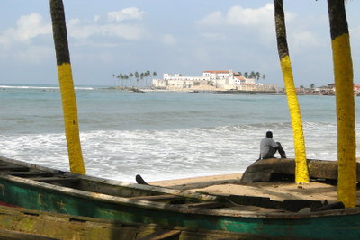 View of St. George's Castle from Seashore - Elmina - Ghana, Elmina, 2010