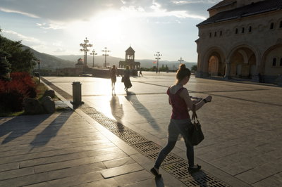 Sameba Cathedral, Visitors, Tbilisi, Georgia, Tbilisi, 2014