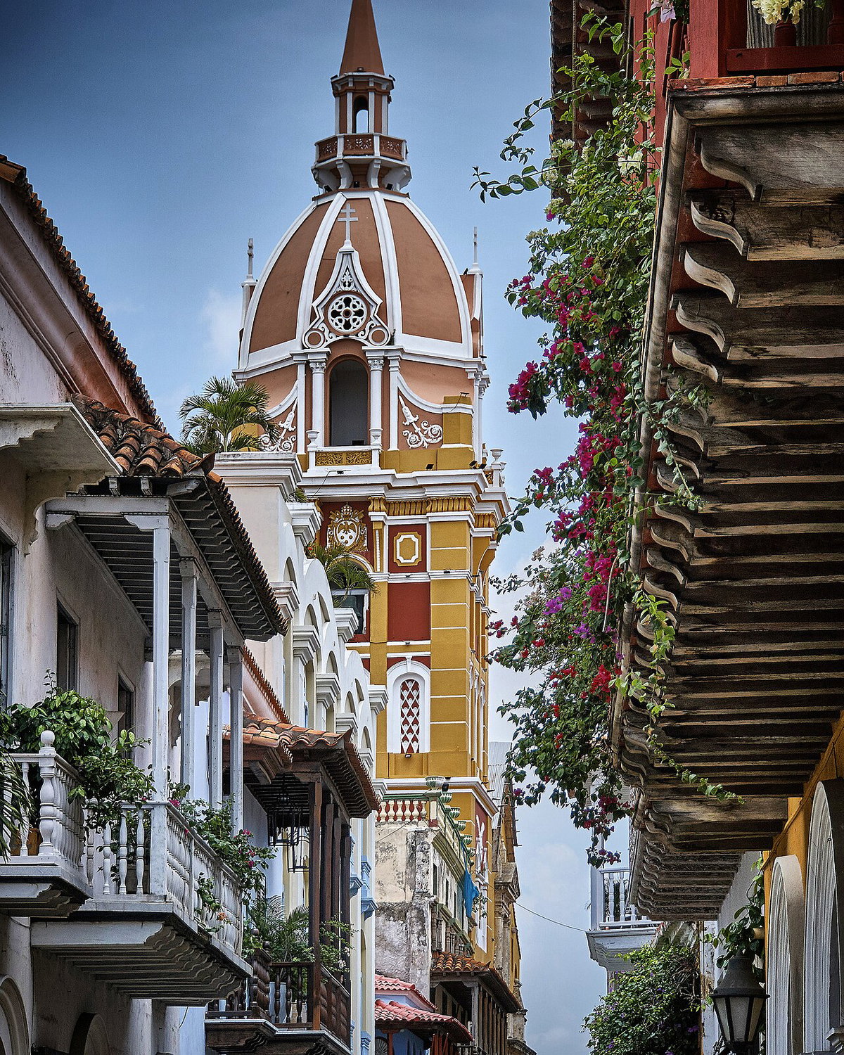 Colonial Postcards Alley Towards The Church, Cartagena, Colombia, 2016