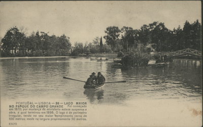 EU: Lago maior no parque do Campo Grande, Lisboa, Portugal (1903), Lisbon, 1903