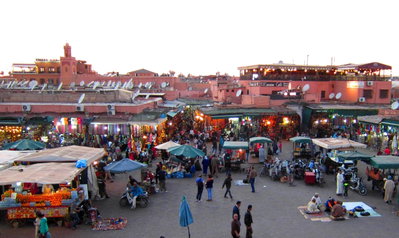 Blick von der Terrasse des Cafè de France auf den Djemaa el Fna, Marrakesch, Marrakech, 2011