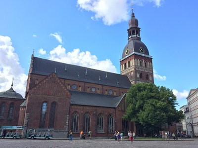 Riga Cathedral viewed from Dome square, Riga, Latvia Jul 14, 2022 AM, Riga, 2022