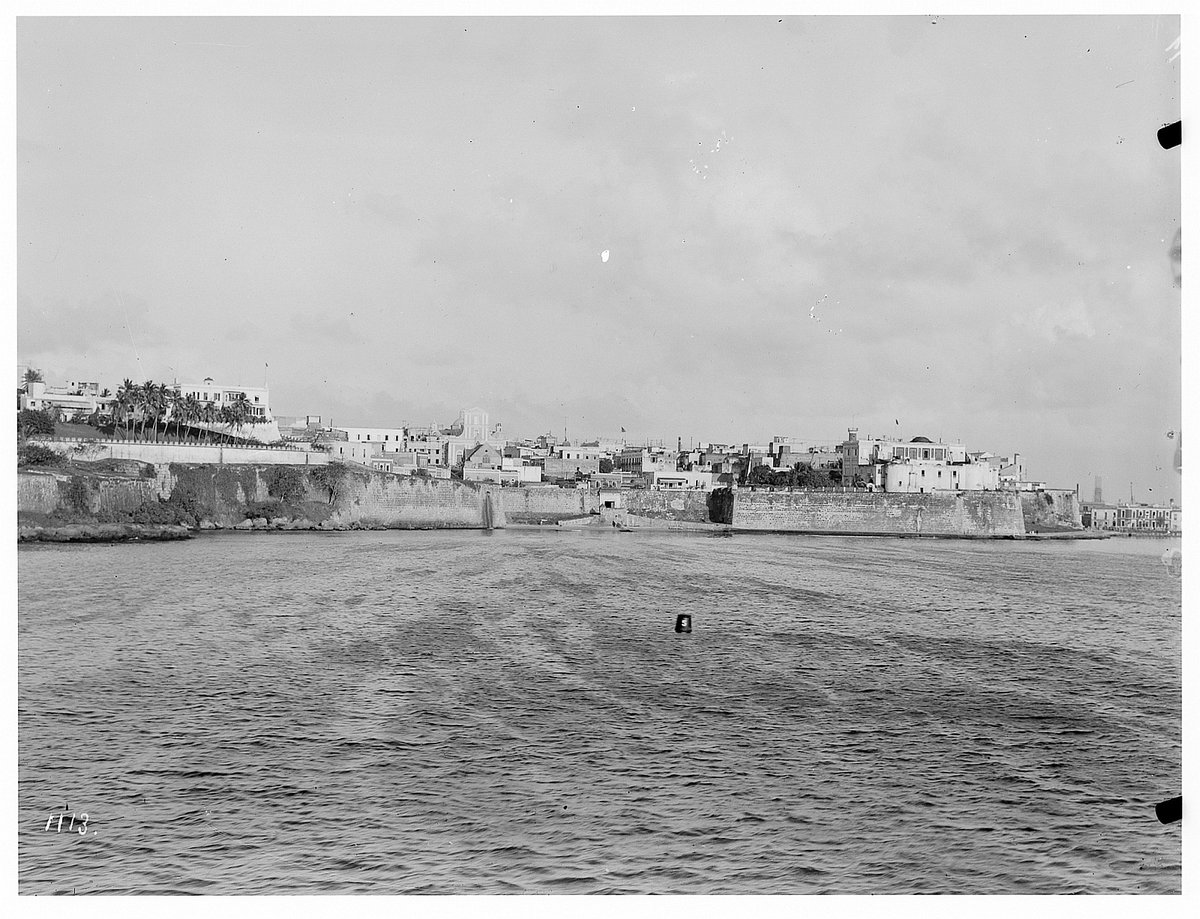 EU: San Juan, Puerto Rico. Fortress forests. View from the water (1915), San Juan, Puerto Rico, 1915