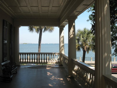The Battery and Charleston harbor from the second floor piazza of the Edmondston-Alston House, Charleston, SC, Charleston, 2007