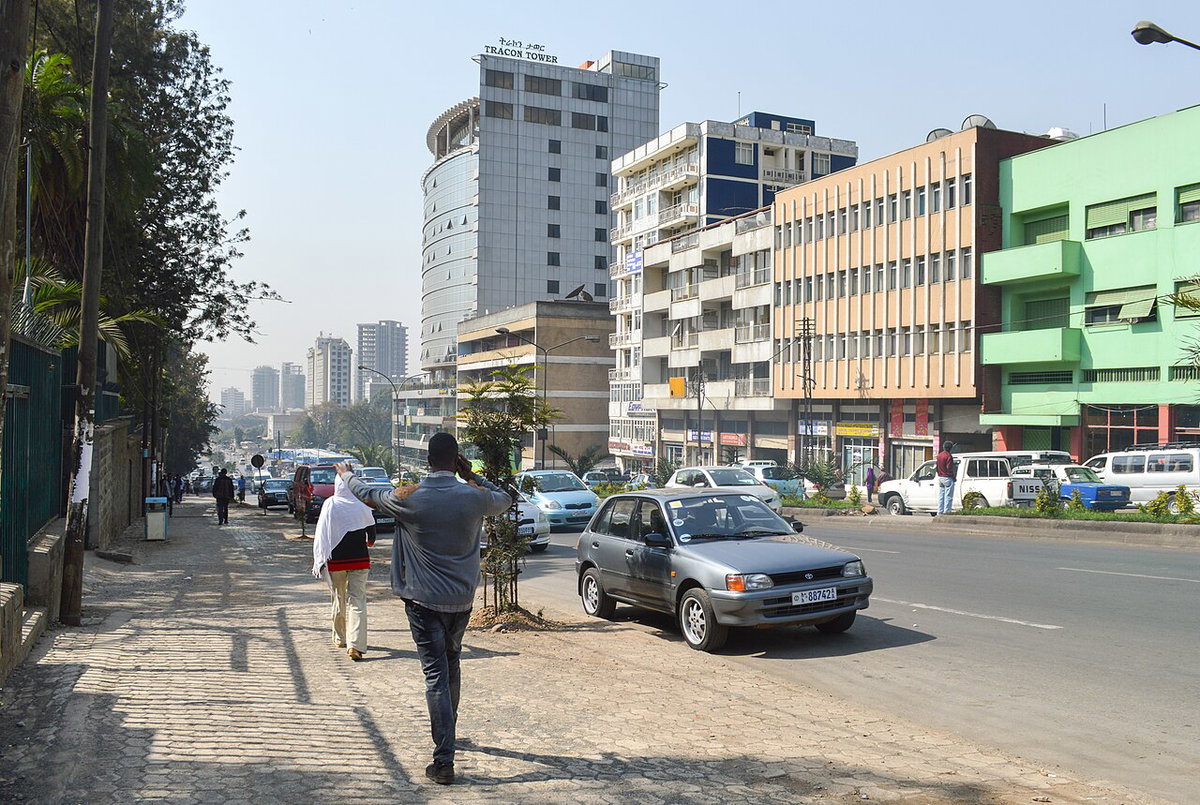 Walking dowh Churchill, Addis Ababa, Ethiopia, 2016
