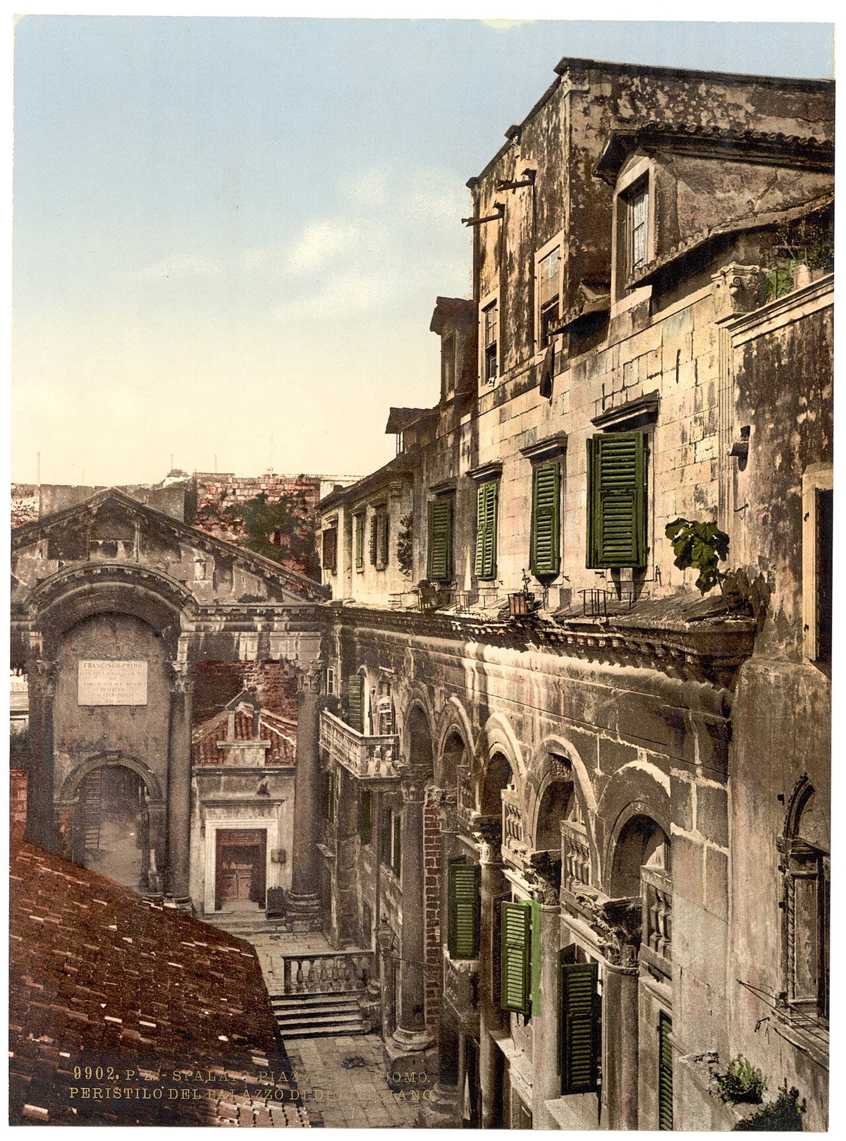 Spalato, Diocletian's Palace, the Peristyle, Dalmatia, Split, Croatia, 1890