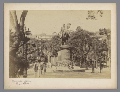 EU: Plaza Bolivar met een standbeeld van Simon Bolivar in Caracas (1850), Caracas, 1850