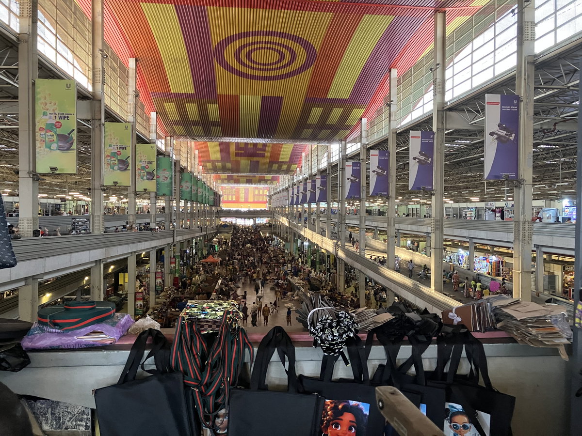 Modern market hall of Kejetia market, Kumasi, Ghana, 2025