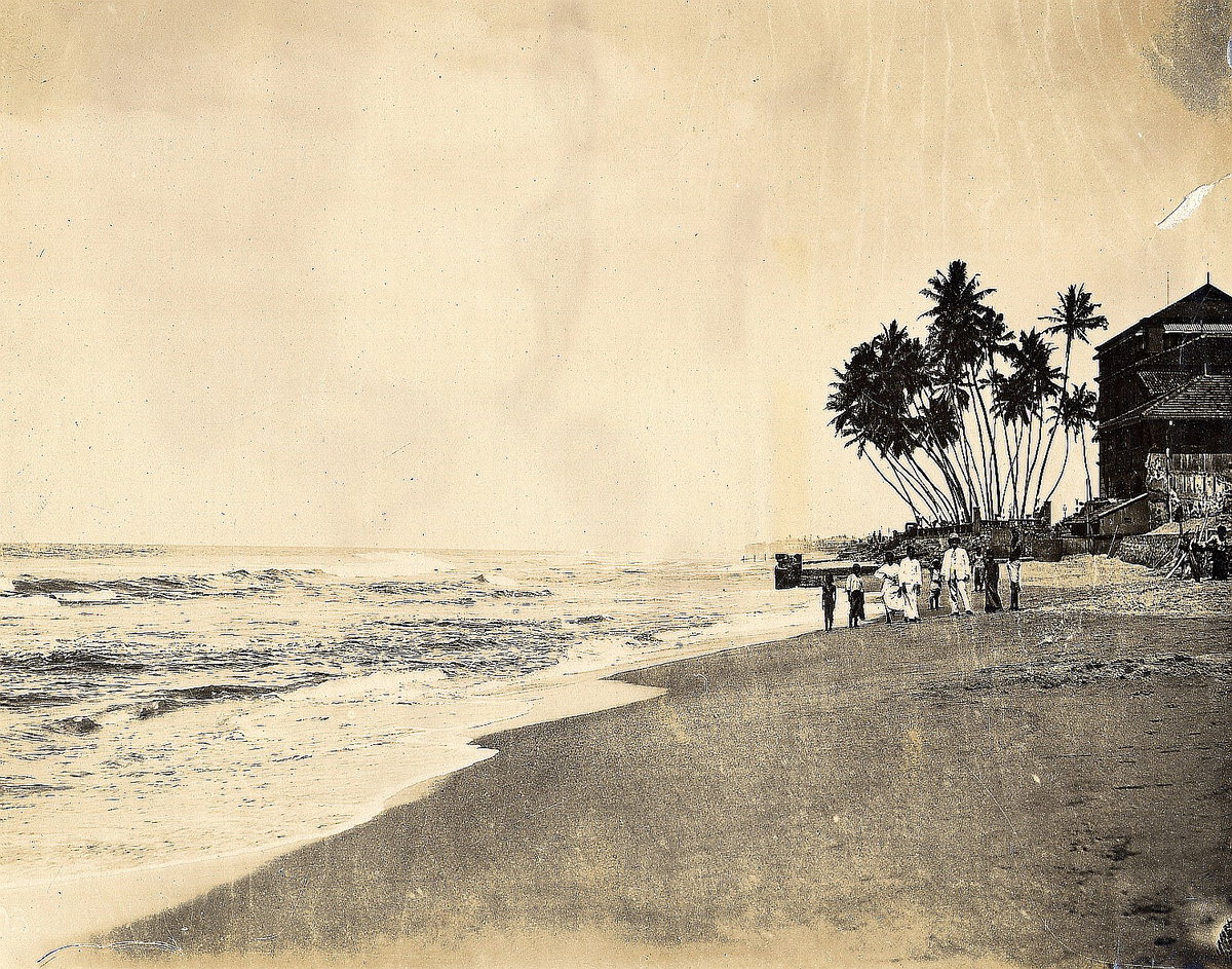 EU: Colombo, Szene am Strand (1913) b, Colombo, Sri Lanka, 1913