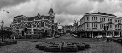 Allied Press building at night, Dunedin — photos through time