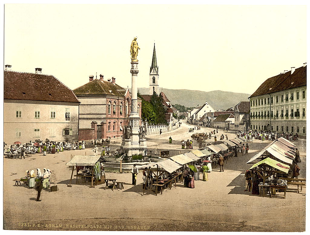 Mercado en Zagreb, Zagreb, Croatia, 1908