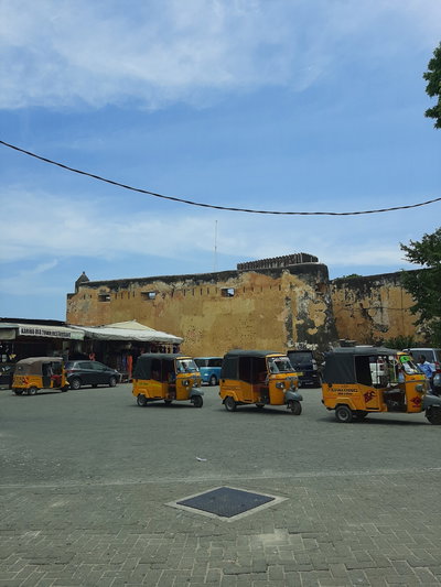 Tuk Tuk taxis by Fort Jesus in Mombasa, Mombasa, 2020