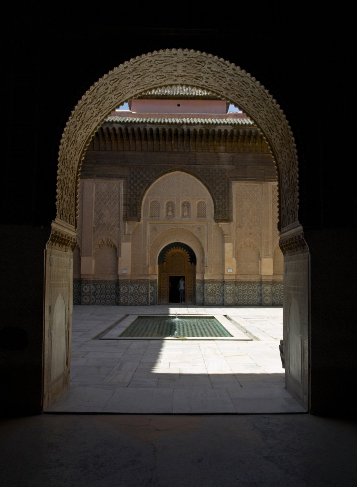 Marrakesh Ben Youssef Madrasa courtyard 1, Marrakech, Morocco, 2009