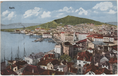 Split razglednica obojano, Split, 1922