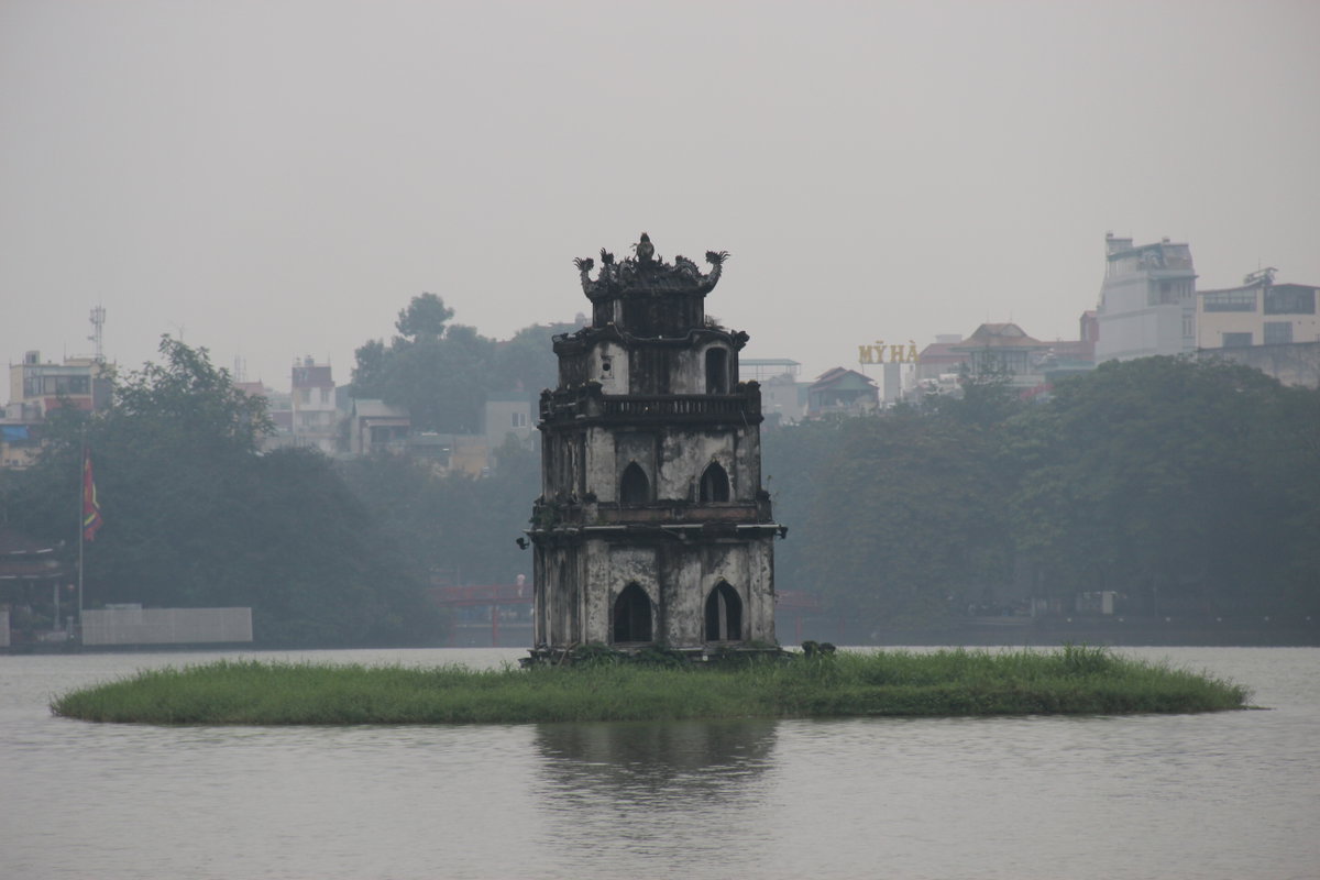 Thap Rua (Tortoise Tower) in Hoan Kiem Lake, Hanoi, Vietnam, 2012