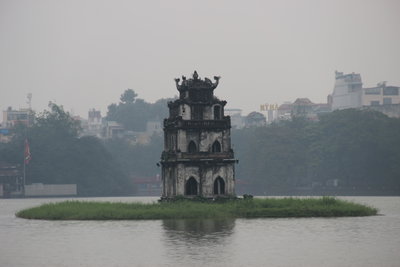 Thap Rua (Tortoise Tower) in Hoan Kiem Lake, Hanoi, 2012