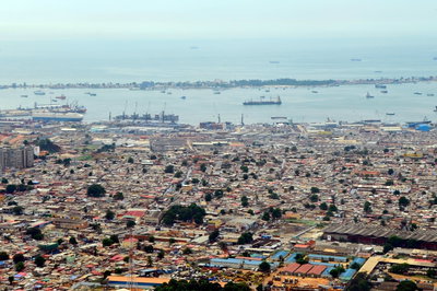 Port of Luanda Seen From Secretary John Kerry's Plane Upon Arrival in Angola, Luanda, 2014