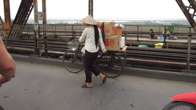 Crossing Long Bien Bridge, Urban Discovery Tour, Hanoi, Hanoi, 2012