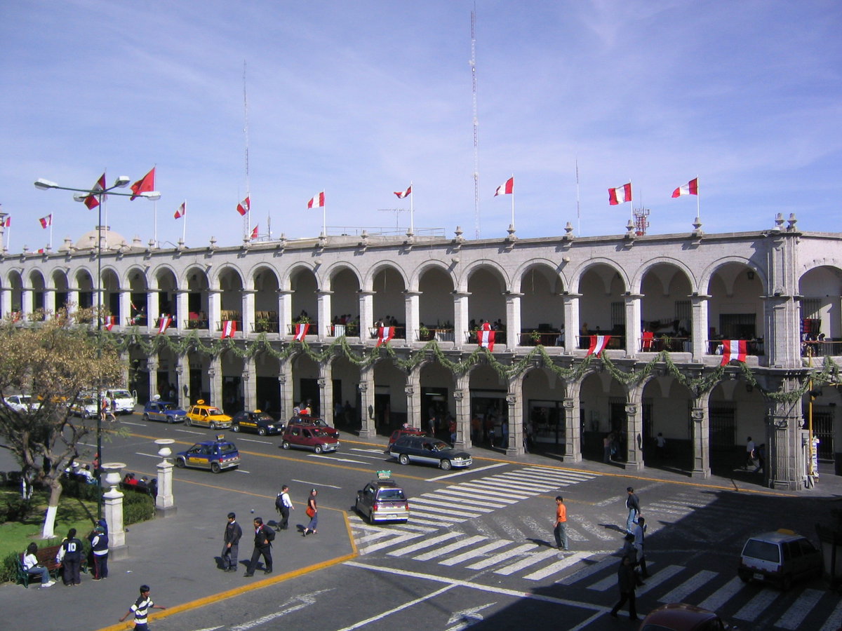 Flags of Peru in Arequipa, Arequipa, Peru, 2004