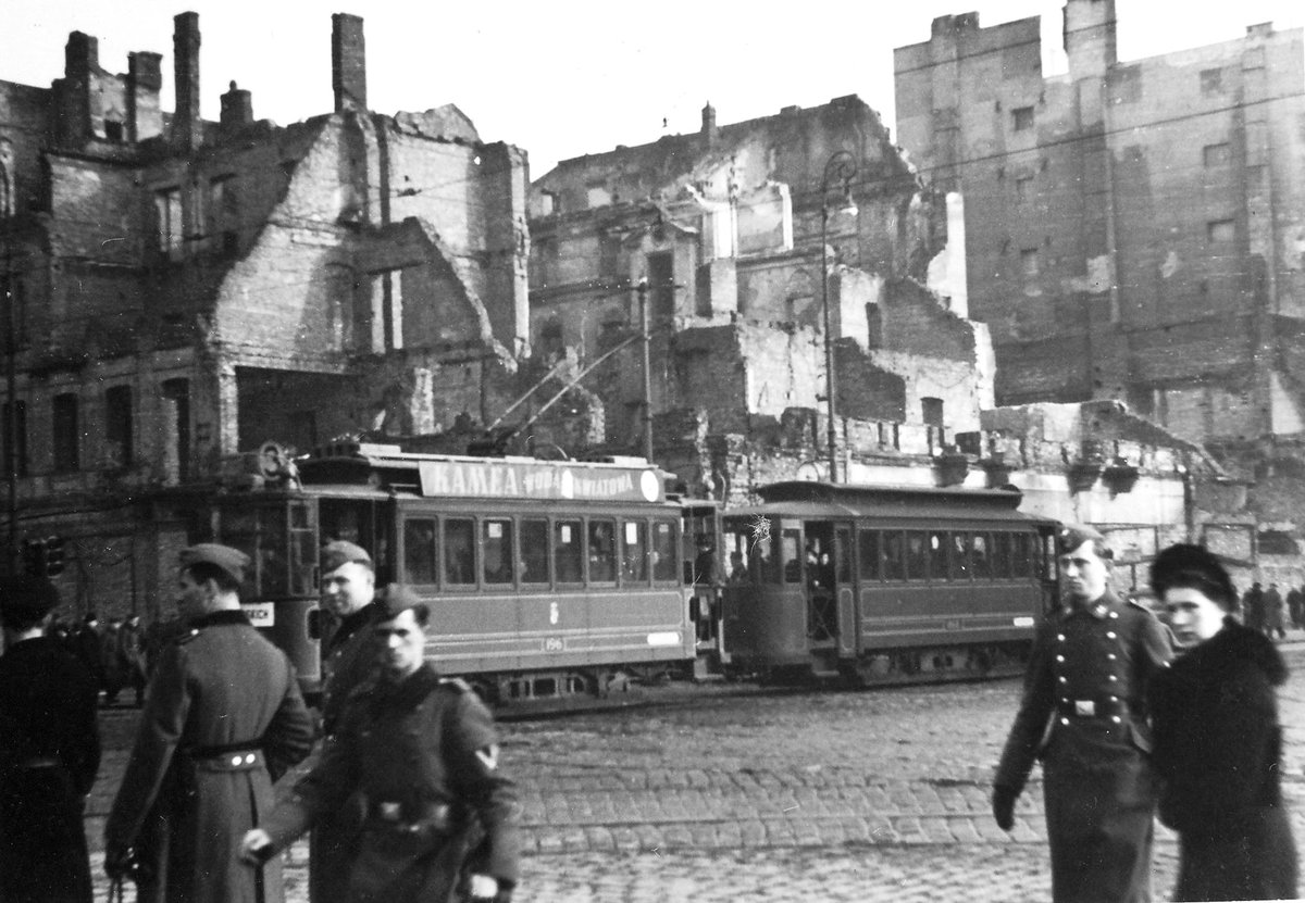 Warsaw during WWII - Rondo Dmowskiego, Warsaw, Poland, 1939