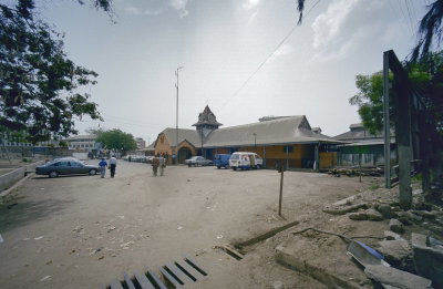EU: Accra, historic church with clock tower (2000), Accra, 2000