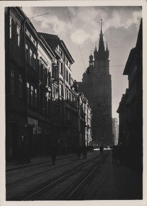 EU: Kraków. Kościół Mariacki z ul. Floriańskiej (1939), Kraków, 1939