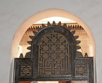 Doorway leading to main courtyard at the Ben Youssef Madrassa, Marrakech, Morocco, Marrakech, 2012